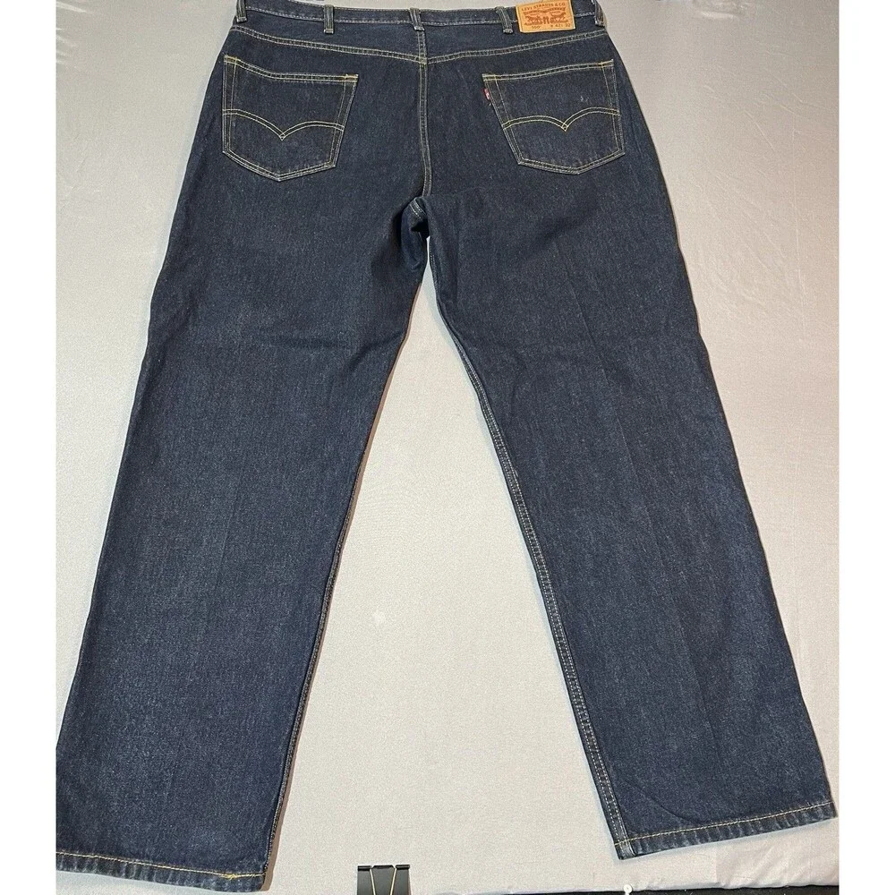 Levis 550 Jean 42x32 Men's Blue Relaxed Fit Straight Leg Dark Wash Denim